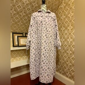 Vintage Floral Flannel Nightgown Prairie Style Size Large